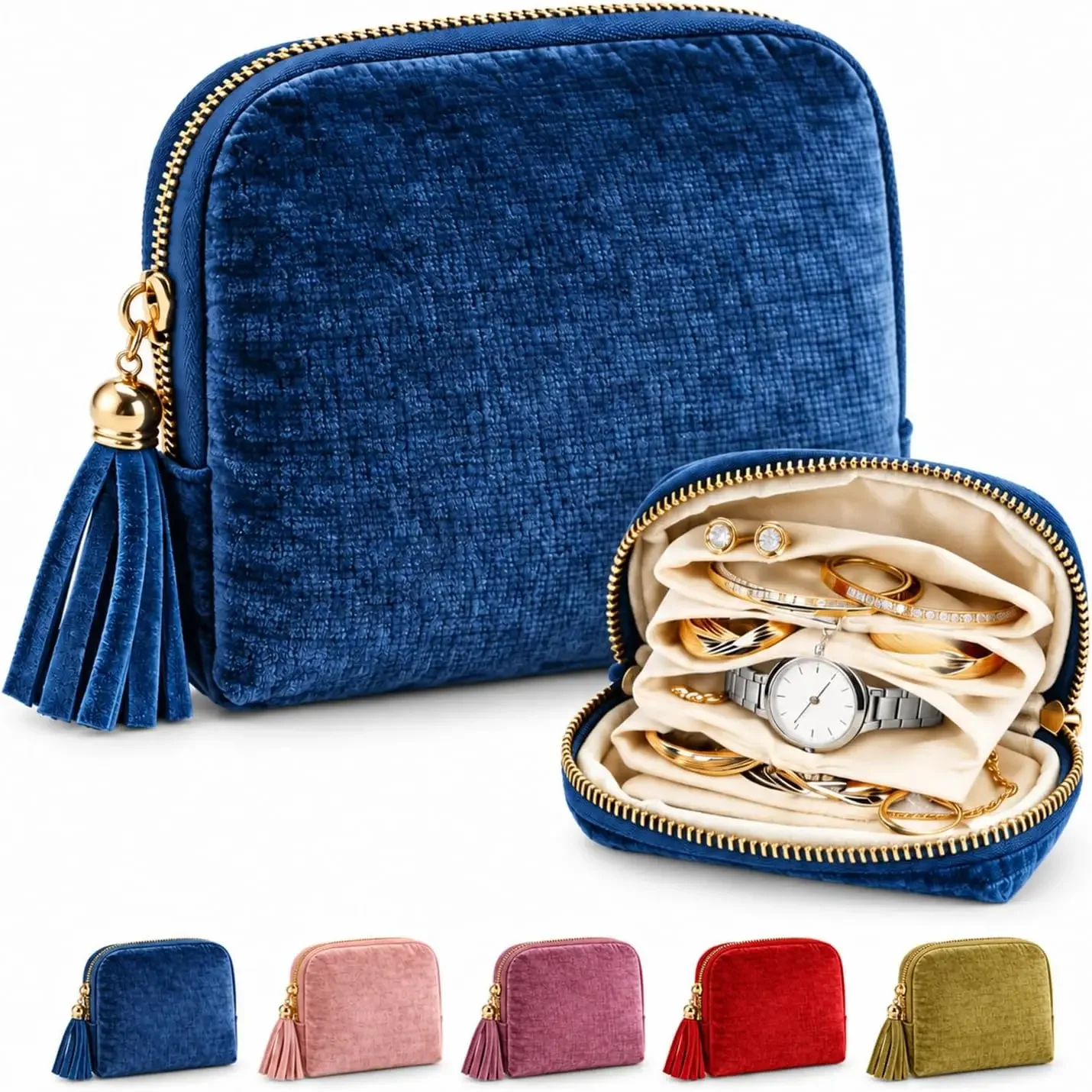 1-10pcs  Elegant Portable Jewelry Organizer Pouch Necklace Bracelet Earring Ring Chain Box Drawstring Bag for Travel Home Gift