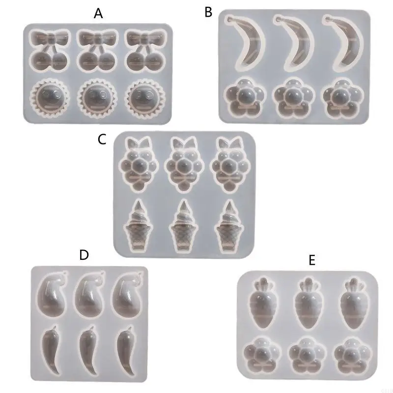 DIY لامعة لامعة مختلفة الفاكهة المفاتيح العفن سحر العفن الراتنج الايبوكسي المجوهرات