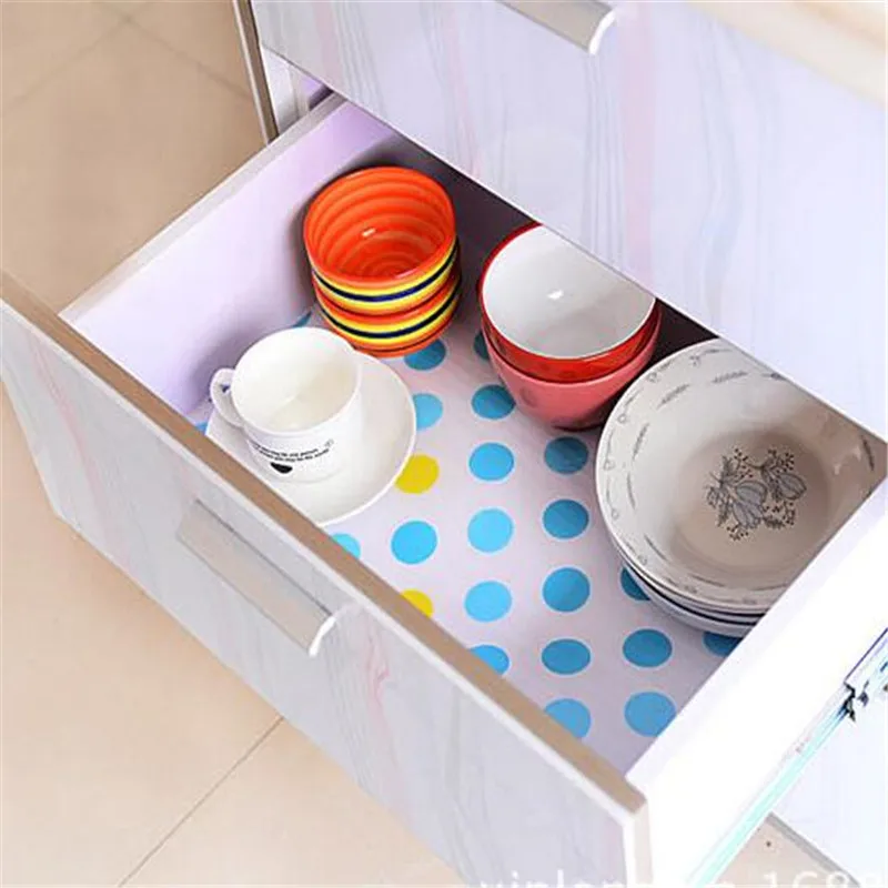 1 Roll Kitchen Sticker Table Mat Drawers Cabinet Shelf Liners Cupboard Placemat Waterproof Oil Proof Shoes Cabinet Mats