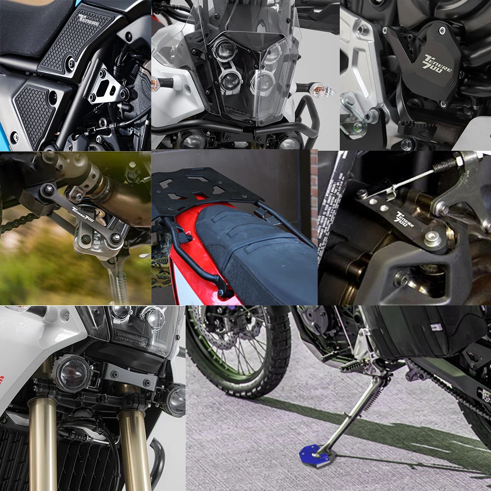 FOR YAMAHA TENERE 700 Passenger Rear Grab Handle Seat Hand Handle Grab Bar Rail Side Fuel Tank Stickers Waterproof Pad Sticker