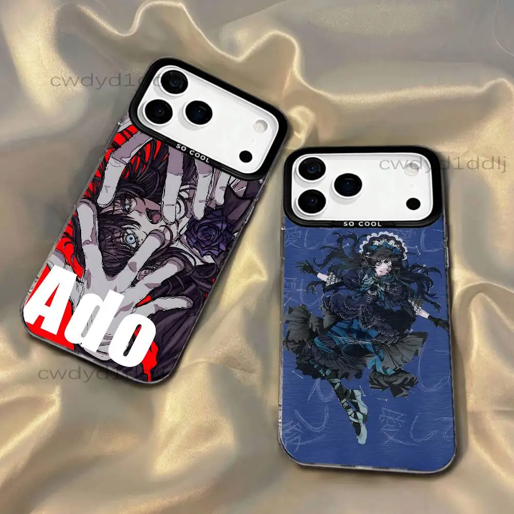 

Ado Kyogen X Uta Phone Case For iPhone 17,16,15,14,13,12,11,X,8,7,Pro,Max,Plus,SE4,Air,Mini IMD Gray Hard Shell Matte