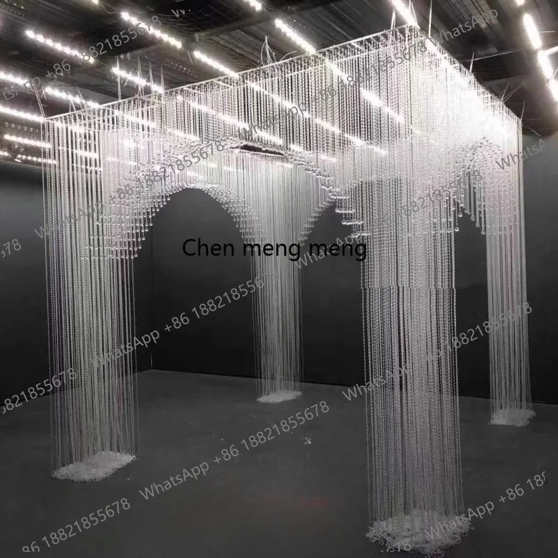 Creative wedding acrylic bead curtain arch ceremony crystal door wedding stage arrangement props