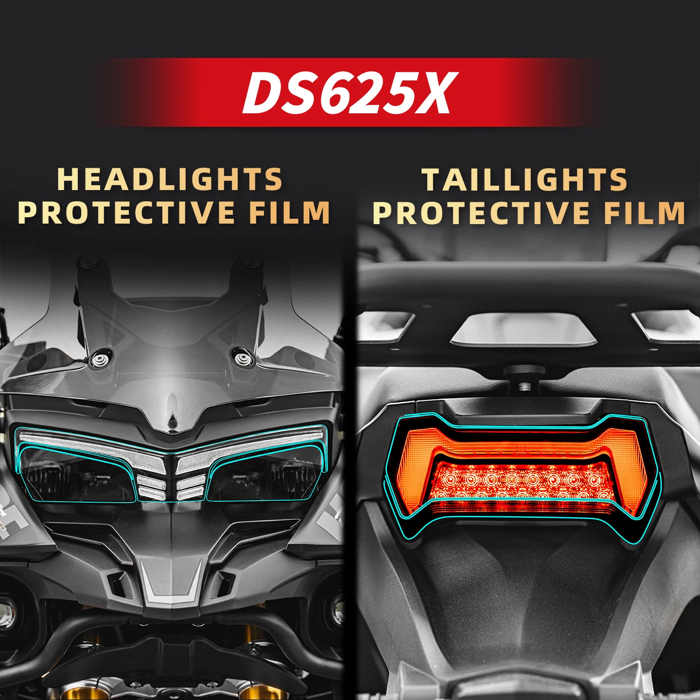 

For VOGE DS625X Motorcycle Lamp Accessories Transparent Protective Film Bike Headlight And Taillight Refit Stickers Decal