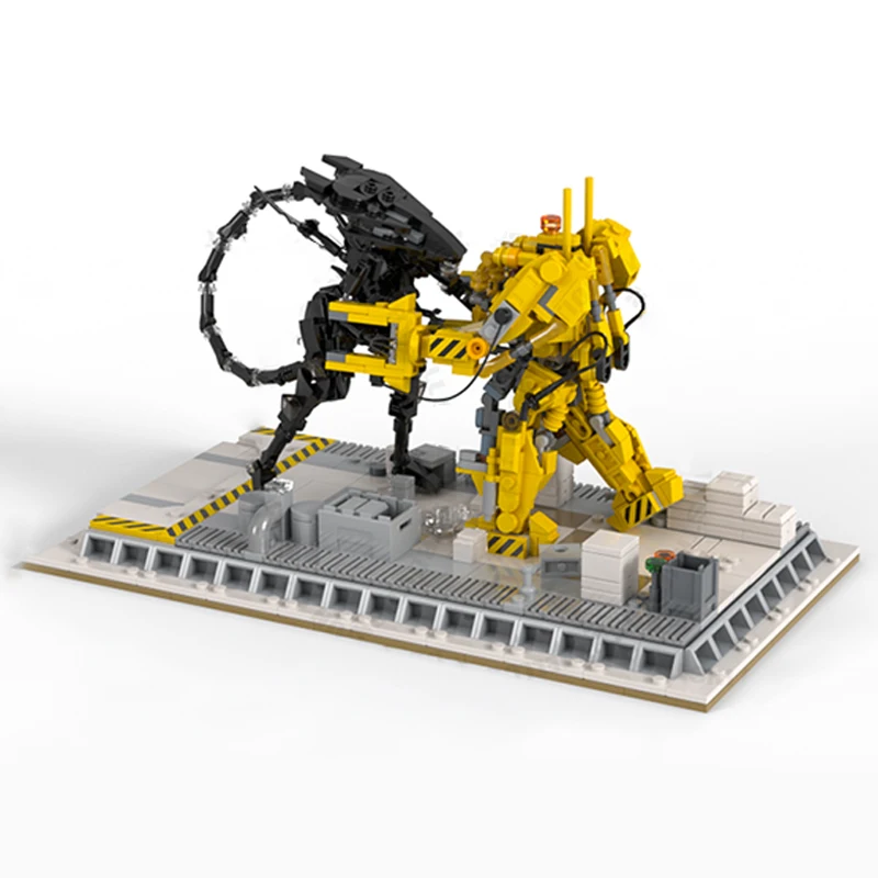 896 Uds. Moc Aliens Micro Diorama: Ripley Vs Alien Queen bloques de construcción montaje creativo ladrillos juguetes niños regalo de vacaciones