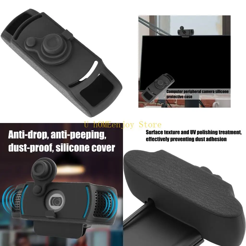 B0KF Webcam Silicone Case Precise Cutout Protective Privacy Cover for C920PRO
