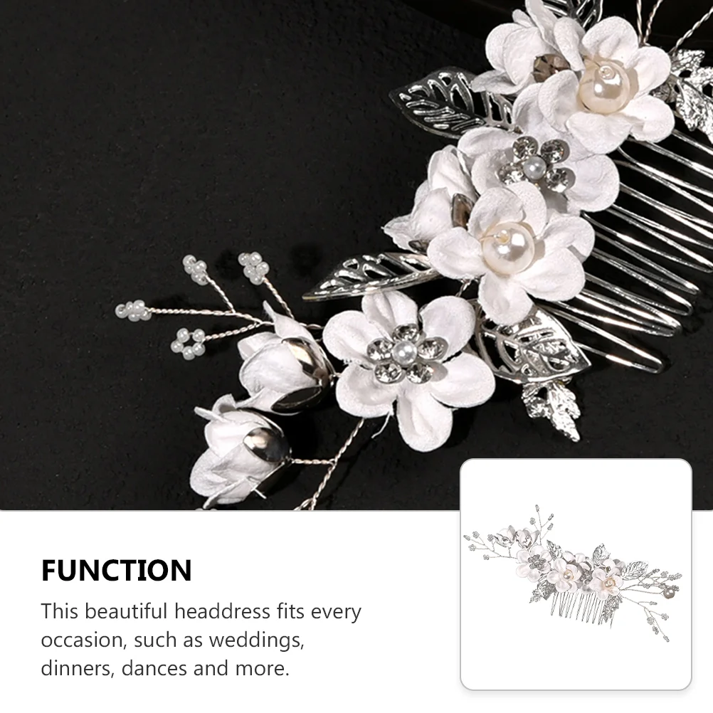 10Pcs Zinc Alloy Bridal Headpiece Crystal Floral Hair Comb Wedding Hair Accessory Elegant Bridal Headdress for Women Girls