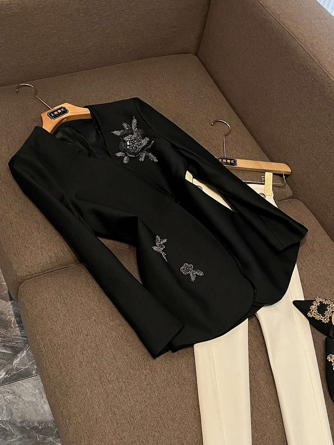 

Светящийся 3D флисовый жилет ручной работы для тяжелой работы, женский костюм Jaet V-Ne Briti Sle, офисная одежда Long Sve