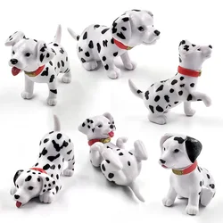 6pcs Dalmatian Puppy Spot Dog Figurine Cartoon Animal Model Home Decor Miniature Fairy Garden Decoration DIY Accessories Modern
