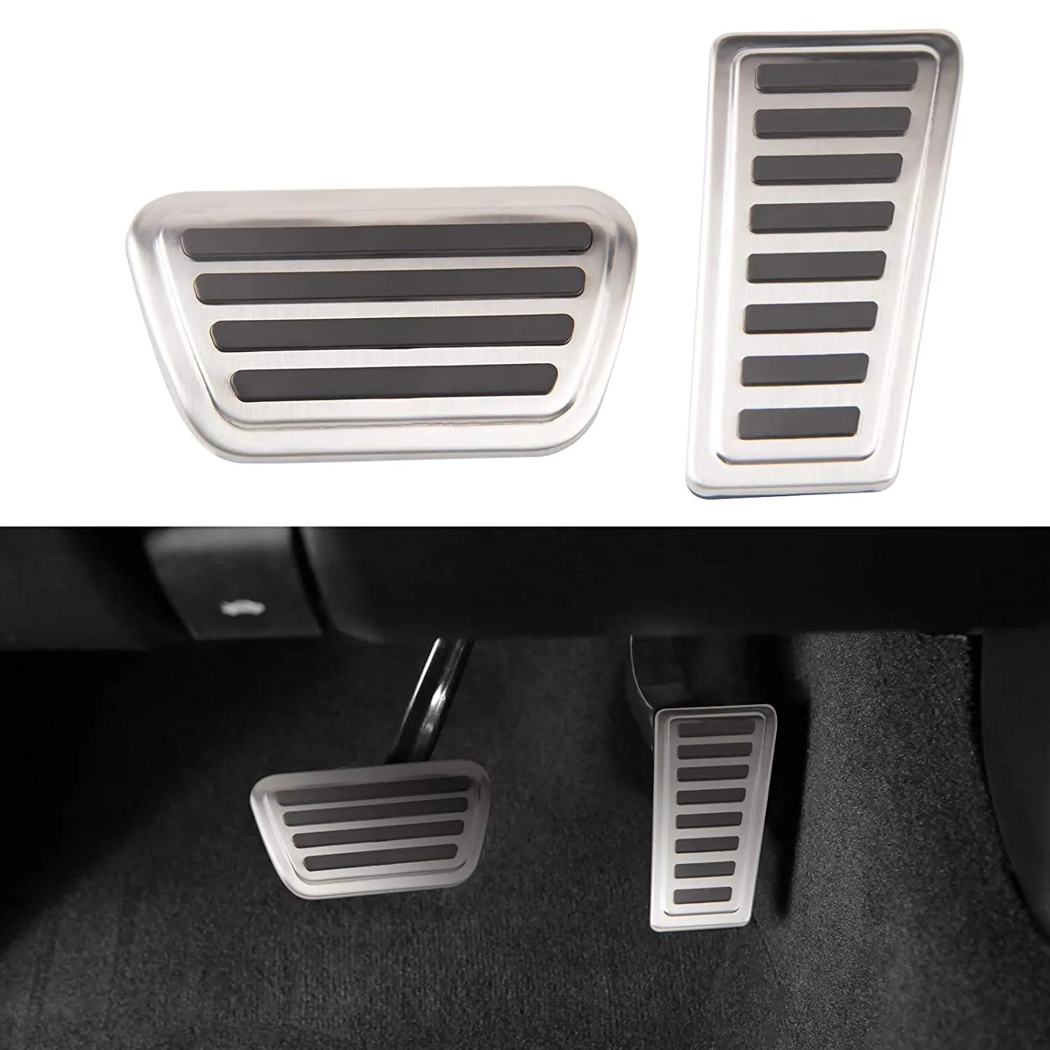 Per Dodge Ram 1500 2019 2020 2021 Accessori Copertura del pedale, Pedale dell'acceleratore del freno a gas Pad antiscivolo in lega di alluminioJAS