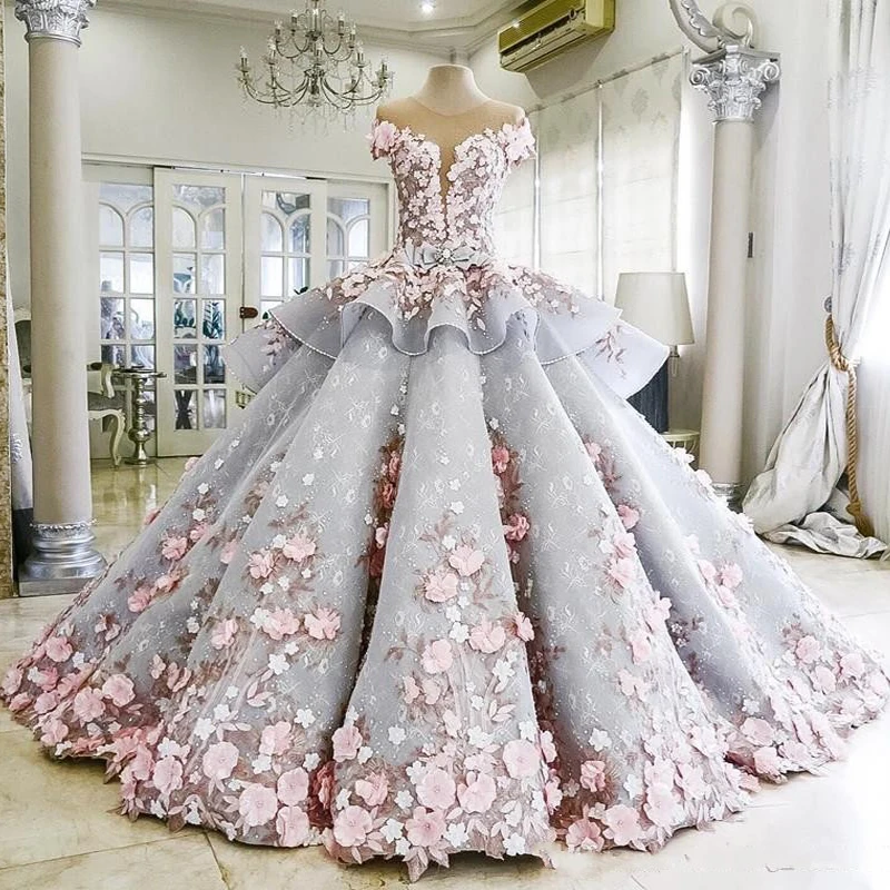 ANGELSBRIDEP Charming Quinceanera Dresses 3D Handmade Flowers Applique Pageant Formal Gowns Vestidos De 15 Años Customized