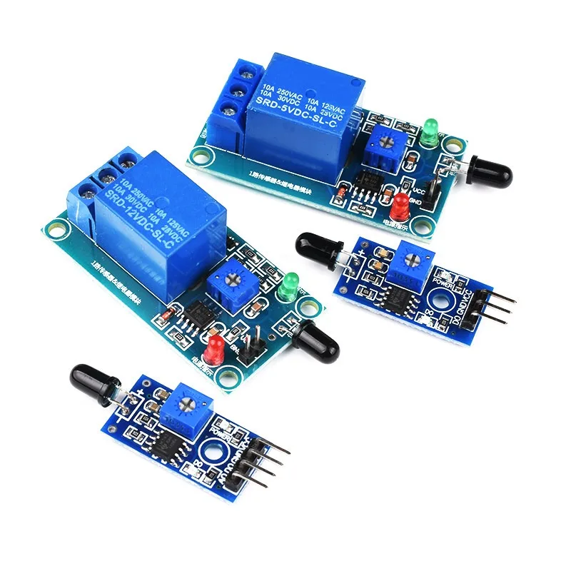 F5 Flame Sensor Module 5/12V Fire Source Detection Module Infrared Receiver Light Detection Alarm 3/4 Wire