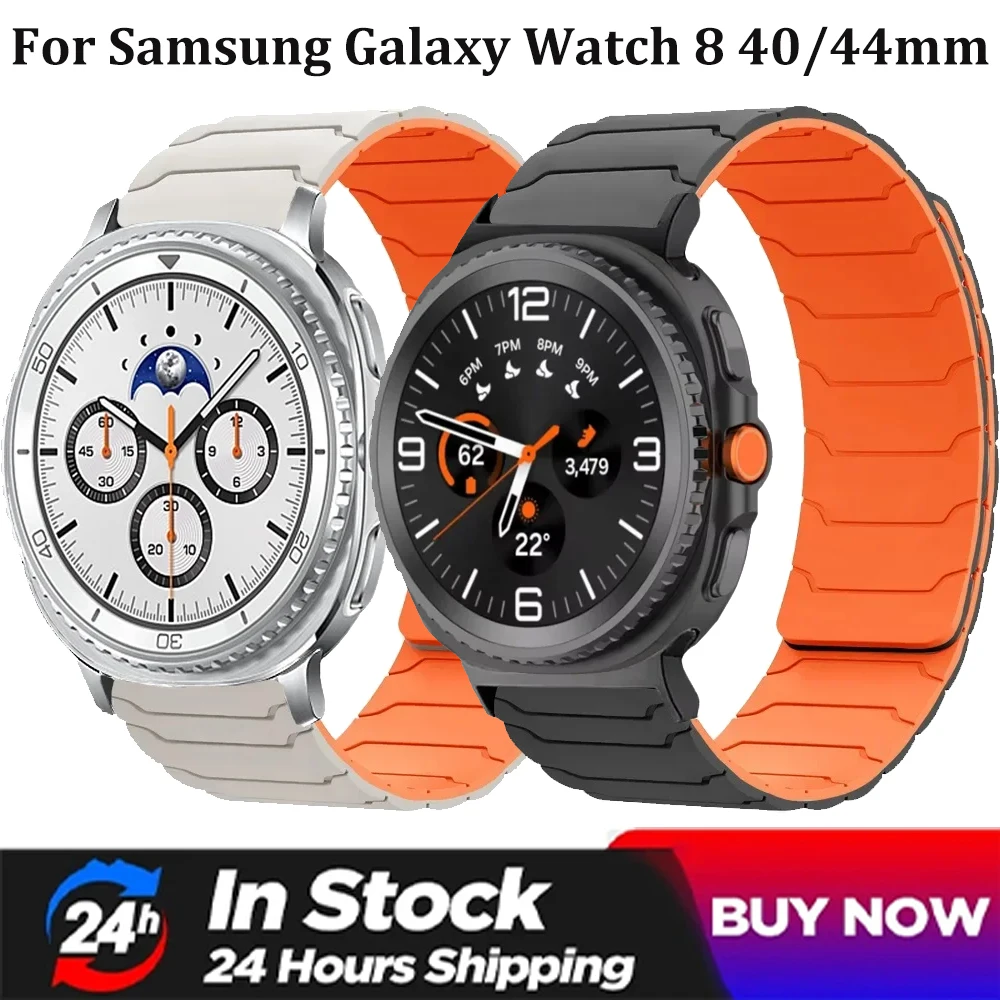 Silikonarmband für Samsung Galaxy Watch 8 40/44 mm 8 Classic 46 mm, magnetisches, bequemes Armband, Galaxy Watch Ultra 47 mm Armband