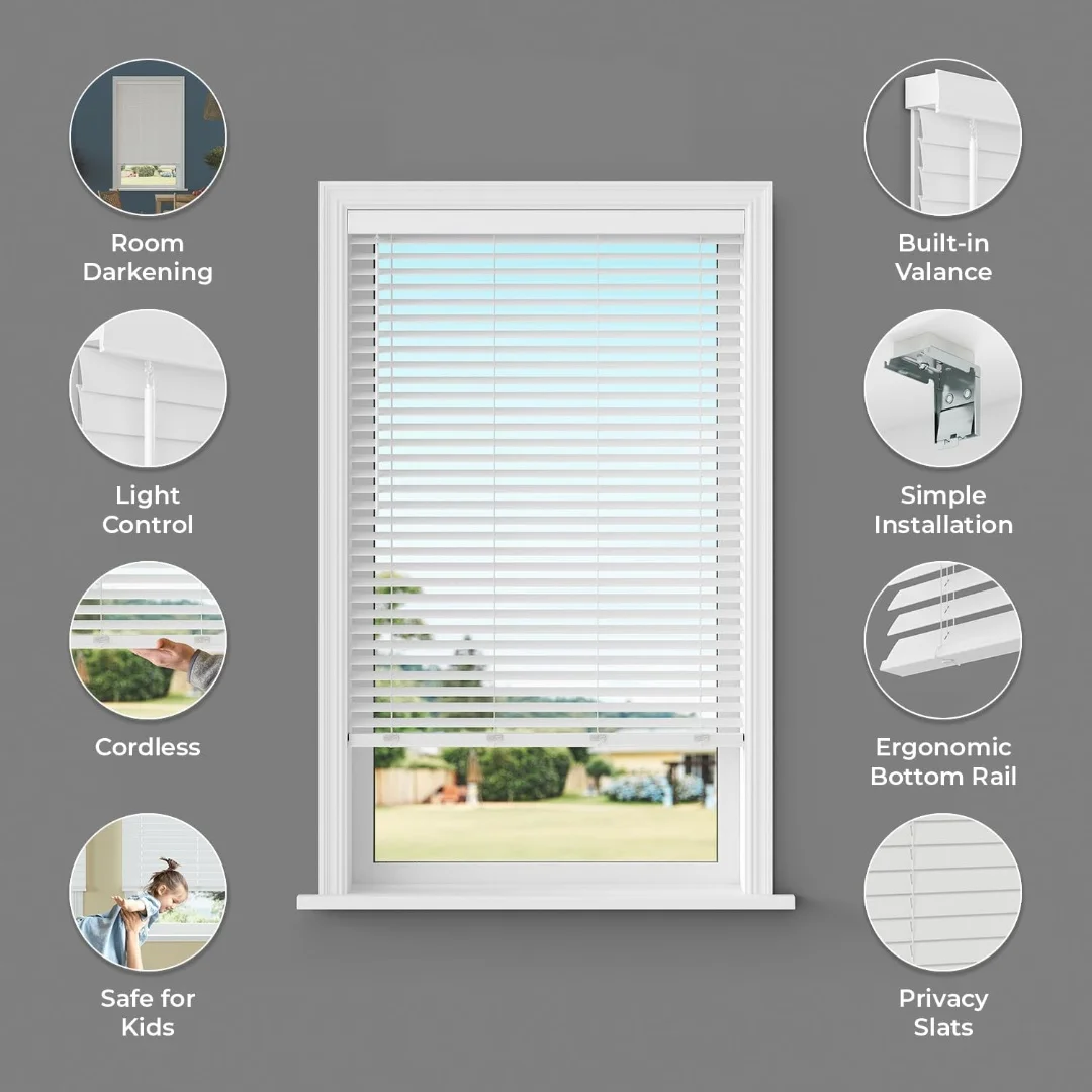 أفضل جودة رائجة البيع سهلة التركيب والتحكم في الضوء اللاسلكي آمنة للطفل ستائر خشبية مقاومة للماء للنوافذ #2