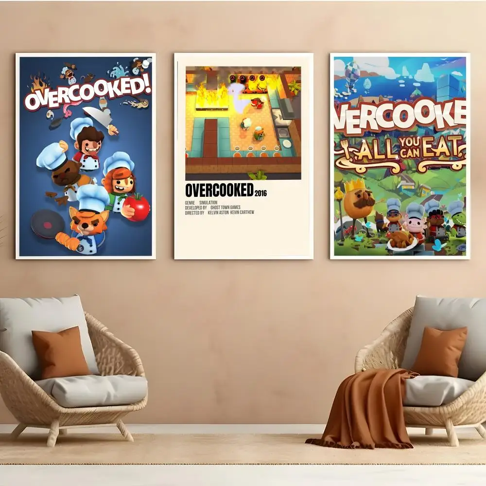 Multiplayer Co-op Game O-Overcooked Poster HD Anime Hot Theme Singer/OST/Movie-Waterproof Self-Stick Home Decor
