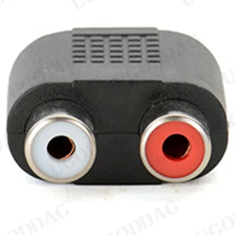 3.5mm Jack To 2 RCA Female to Female Audio Jack Connector Adapter