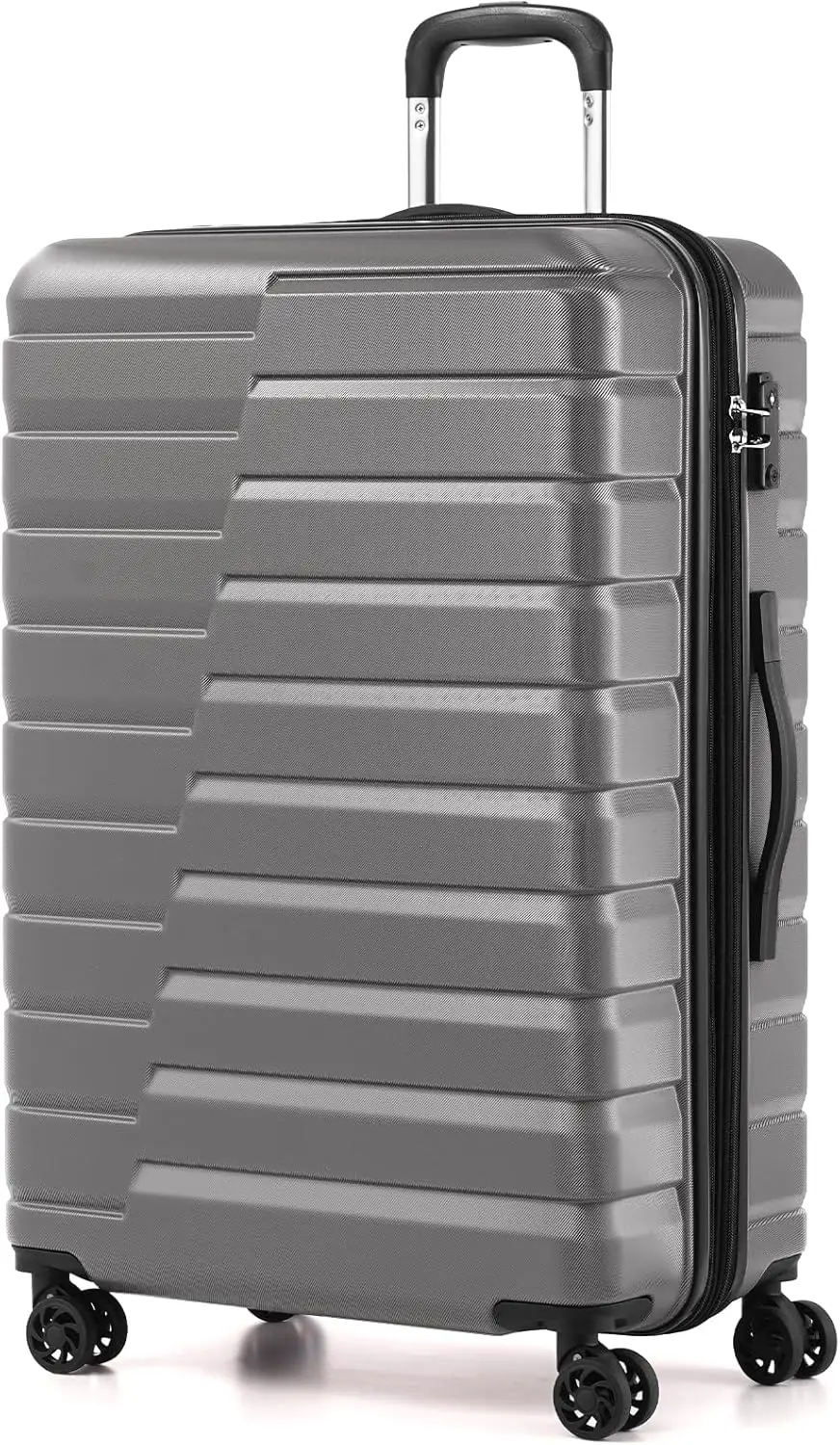 

Расширяемый 28-дюймовый чемодан с жестким корпусом, на колесиках и с замком TSA, серый дорожный чемодан на колесиках