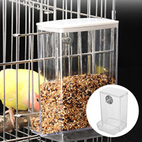 Parrot Automatic Feeder K-001 Transparent Pp Material Anti-Spill Bird Food Dispenser Cage Hanging Bird Feeding Container