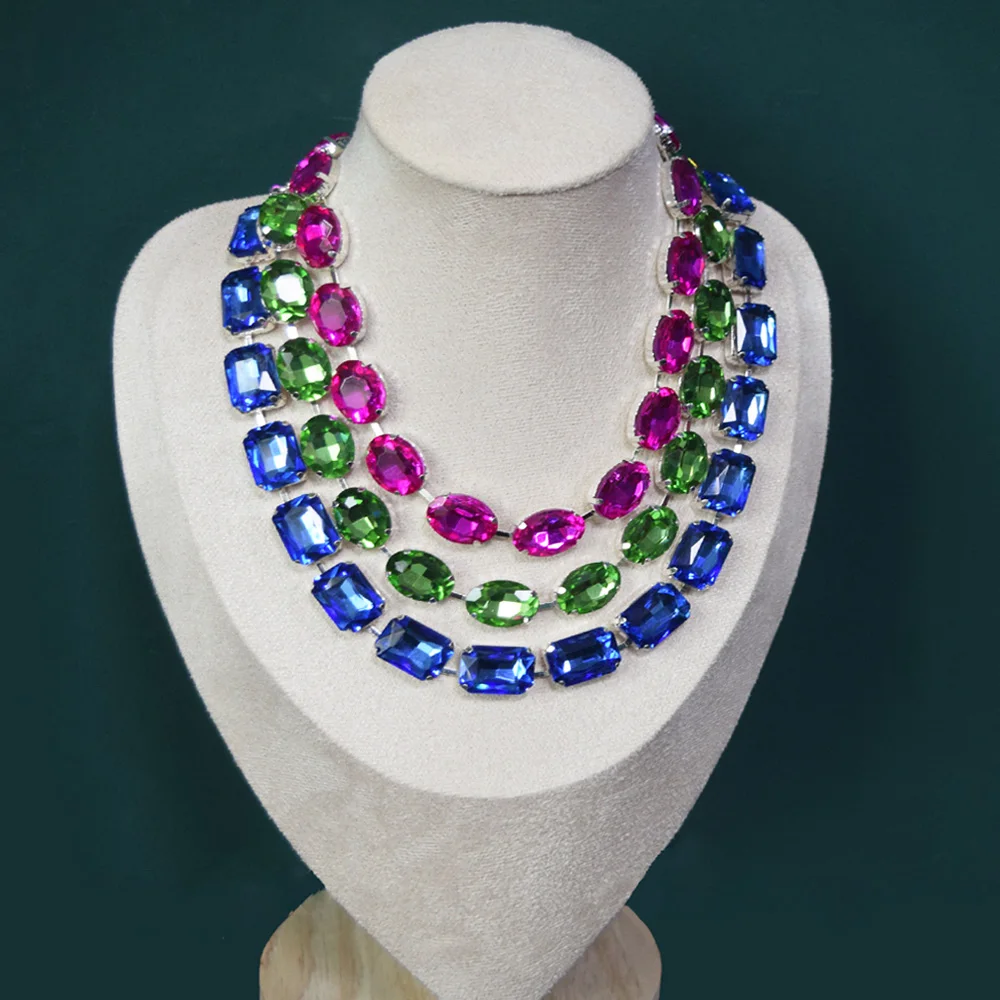 Collar corto con incrustaciones de cristal de cristal brillante para mujer, bola Simple para fiesta, dijes de moda, cadena de hueso con cerradura de cristal, joyería