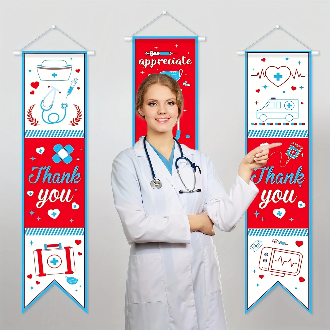 3 قطعة شكرا لك الممرضات لافتات الباب العمودي الممرضات التقدير أسبوع معلقة لافتات الباب شكرا لك ممرضة زينة الحفلات #4