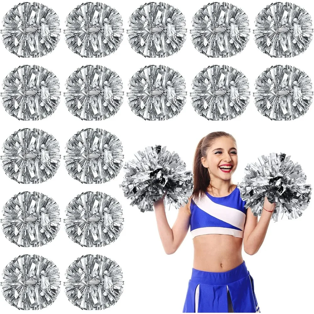 

50 Pack Cheerleading Pom Poms with Handle Bulk, Cheerleader Pom Pom Sports Dance Cheer Pompoms Cheering Squad Poms.