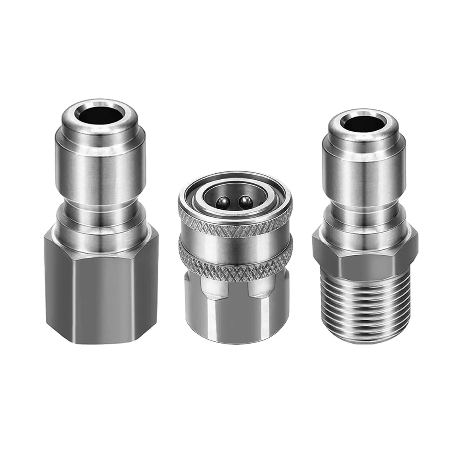 NPT 3/8 Quick Connect Plug Car Washing Accessories with Thread Pressure Washer Coupler for Kitchen Lawn Vehicles Cleaning Home