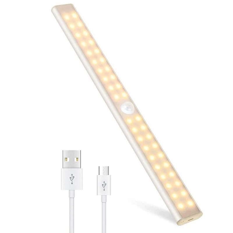 Lampu Sensor gerakan dalam ruangan, 40 LED dapat diisi ulang lampu lemari Sensor gerak, lampu malam untuk promosi tangga dapur