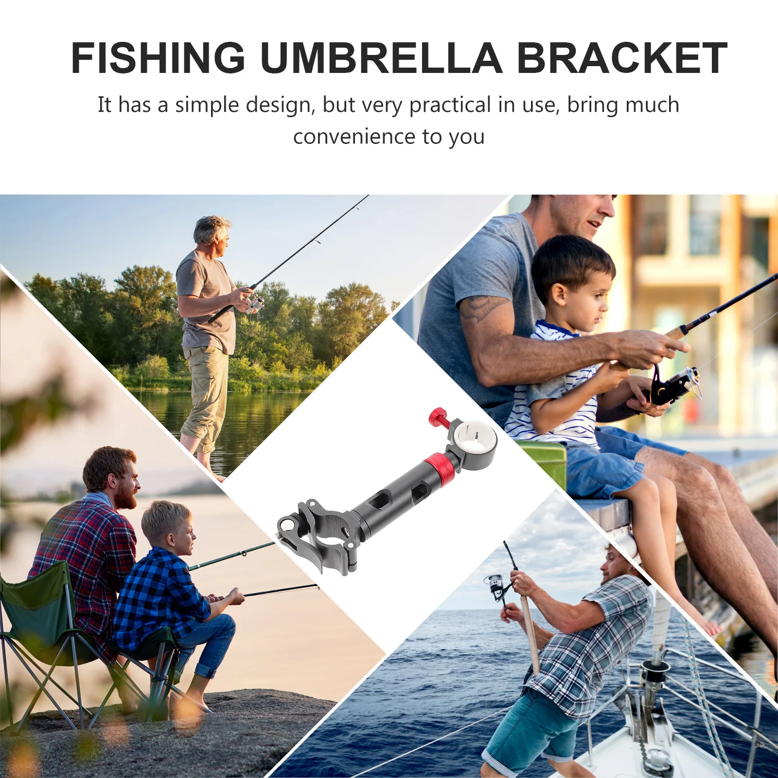

1pc Universal Fishing Umbrella Stand Durable Aluminum Alloy Adjustable Bracket Compact Lightweight Stable Multi-Functional