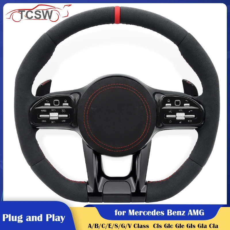 

Alcantara Car Steering Wheel for Mercedes Benz AMG c190 W117 W166 W177 S500 W205 W213 W216 W217 W218 W222 W257 W463G63 C63