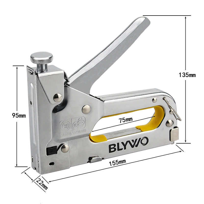 Pistola de pregos manual resistente para carpintaria, estrutura de móveis para carpintaria com grampos