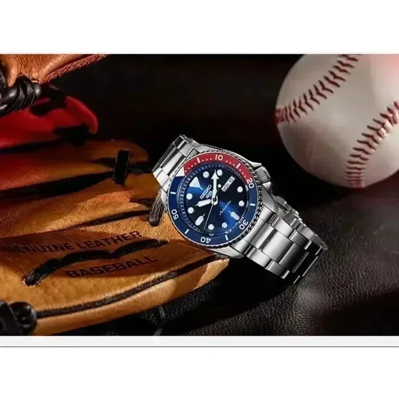 جديد الأصلي ساعة Seiko SRPD53K1 Seiko 5 سلسلة للرجال الساعات التقويم مقاوم للماء سوار فولاذي ساعة اليد المستديرة للتدوير