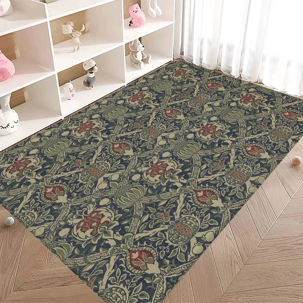 William Morris Strawberry Hallway Carpet INS Style Soft Bedroom Floor House Laundry Room Mat Anti-skid Bedside Area Rugs