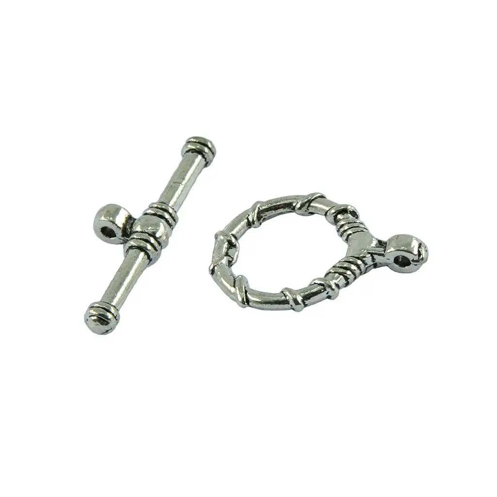 5x 20 Sets Tibetan Silver Wire Wrapped OT Toggle Clasps Jewelry DIY Findings