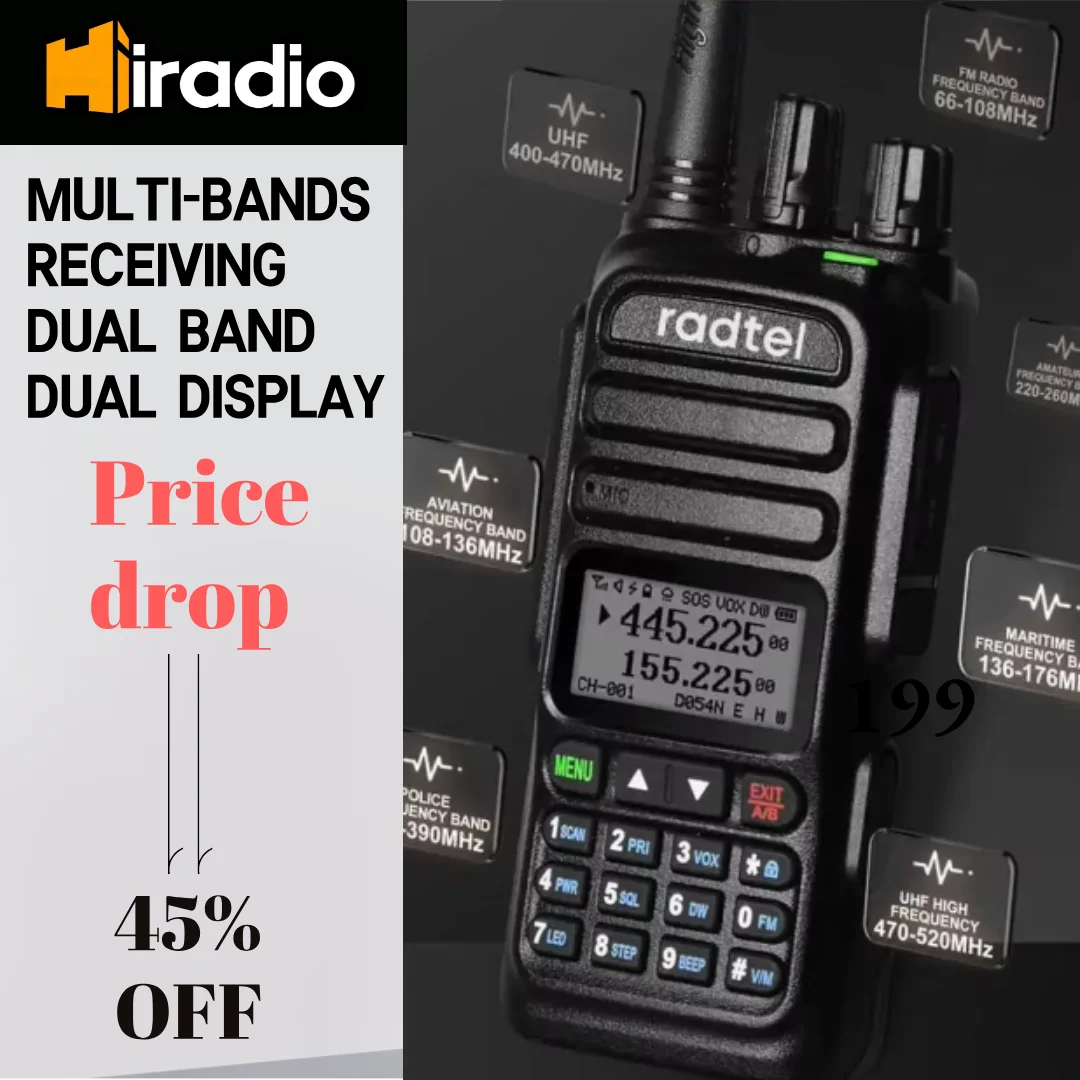 Iradio Y23UV-83 Air Band 3500Mah Battery 400-520MHz VHF136-174MHz Camping Walkie Talkies De Largo Alcance Vox Ham Two-way Radio