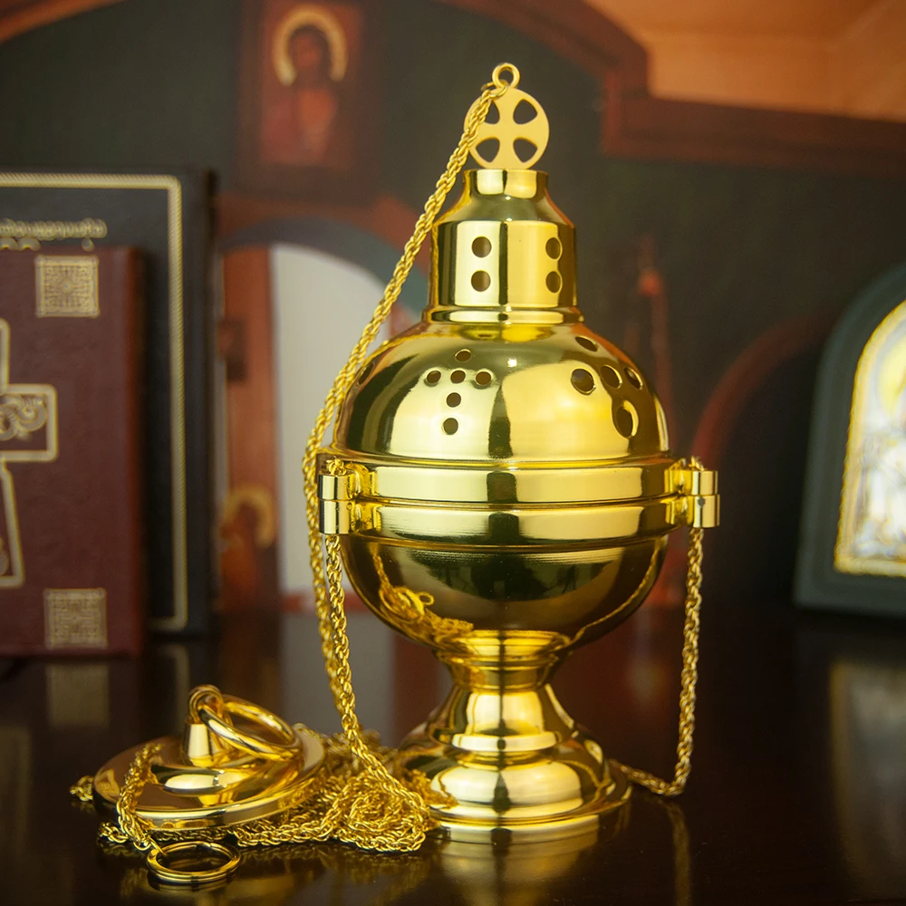 HTISOK Orthodoxer Weihrauchbrenner Kirchenbedarf mit klassischen östergriechischen Weihrauchbrennern Orthodoxe Kirchendekoration – Detail 7