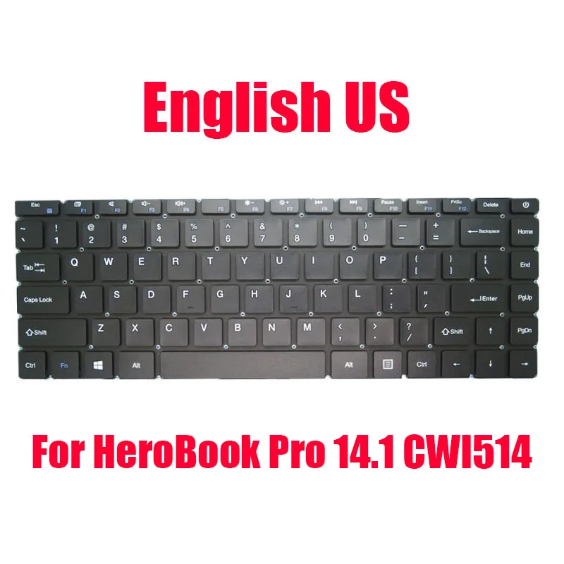 Replacement Laptop Keyboard For Chuwi For HeroBook Pro 14.1 CWI514 English US Russian RU Without Frame New