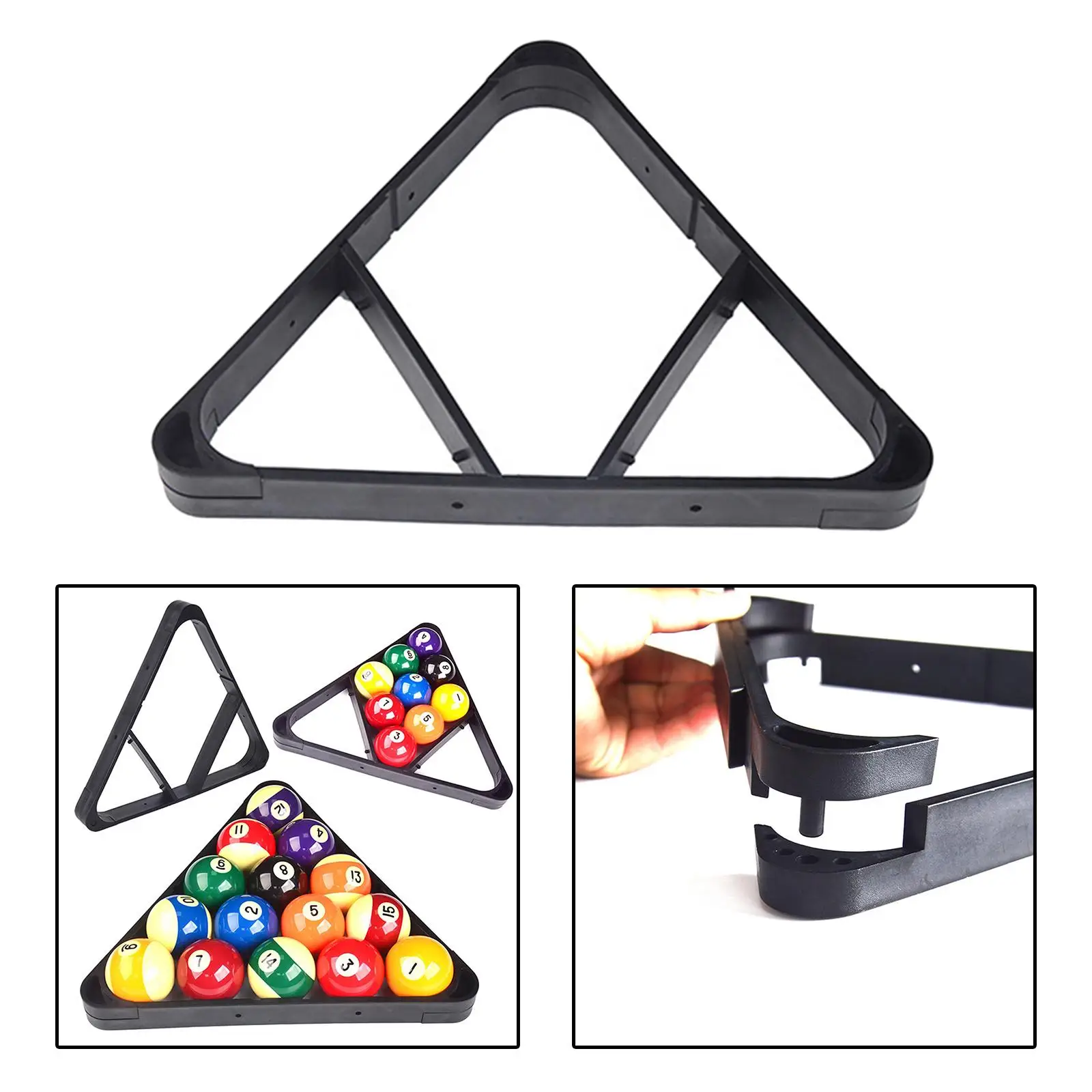 Billiard Triangle Ball Rack Holder, Pool Table Pool Rack for 9 Balls 15 Balls, for 2-1/ 4inch Billiard Ball