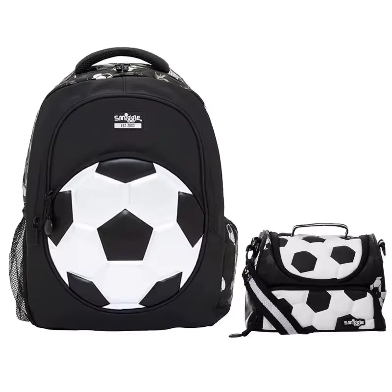 New Australia Smilggle School Bag Children\'S Large White Football Backpack Primary And Secondary School Students High-Capacity