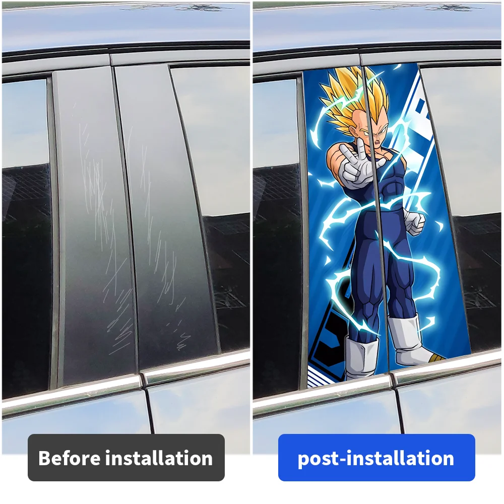 Car Stickers Vegeta Auto B Pillar Waterproof Center Column Decoration Cover Scratches DIY Car Doors Pillar Decals Accessories