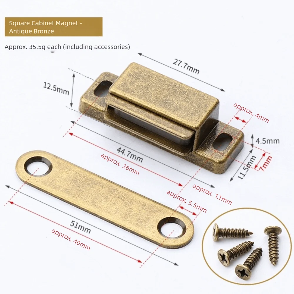 

Strong Magnetic Magnetic Catches Zinc Alloy Cassette Magnetic Cabinet Door Catch Hardware Suction Handle Drill-free Buckle