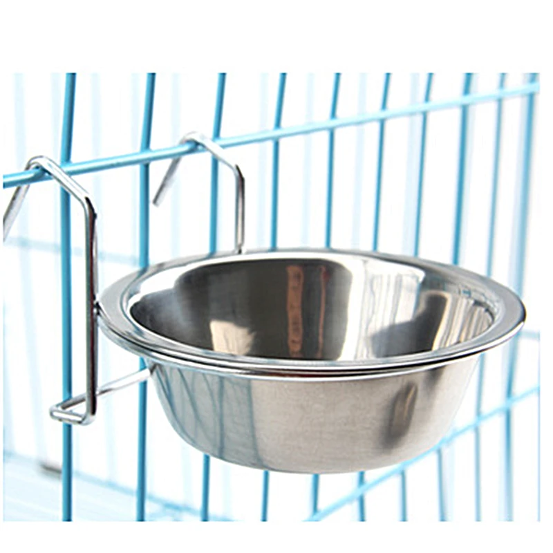 Stainless Steel Hanging Pet Bowls S/M/L Dog Cat Hanging Feeder Dog Foods Water Drinker Bowls Dish for Cage Food Water