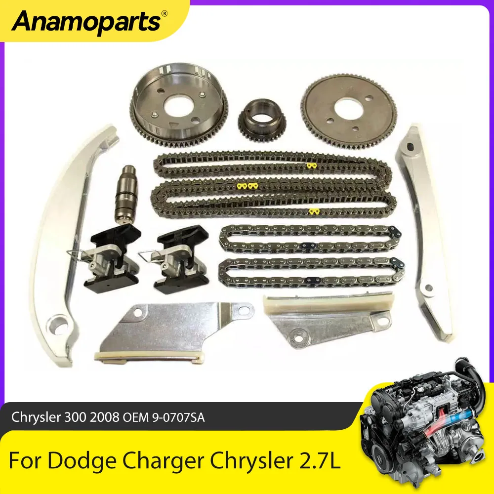 Engine Timing Chain Kit Fit 2.7 L T Gas For Chrysler Concorde 300 Sebring Dodge Jeep 2.7L V6 2008 OEM 9-0707SA