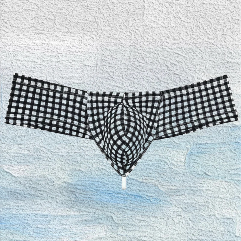 

Мини-шорты для щек, мужское нижнее белье, улучшающая сумка, бразильское бикини, полухипстерские дышащие пляжные трусы с высоким вырезом, сексуальные