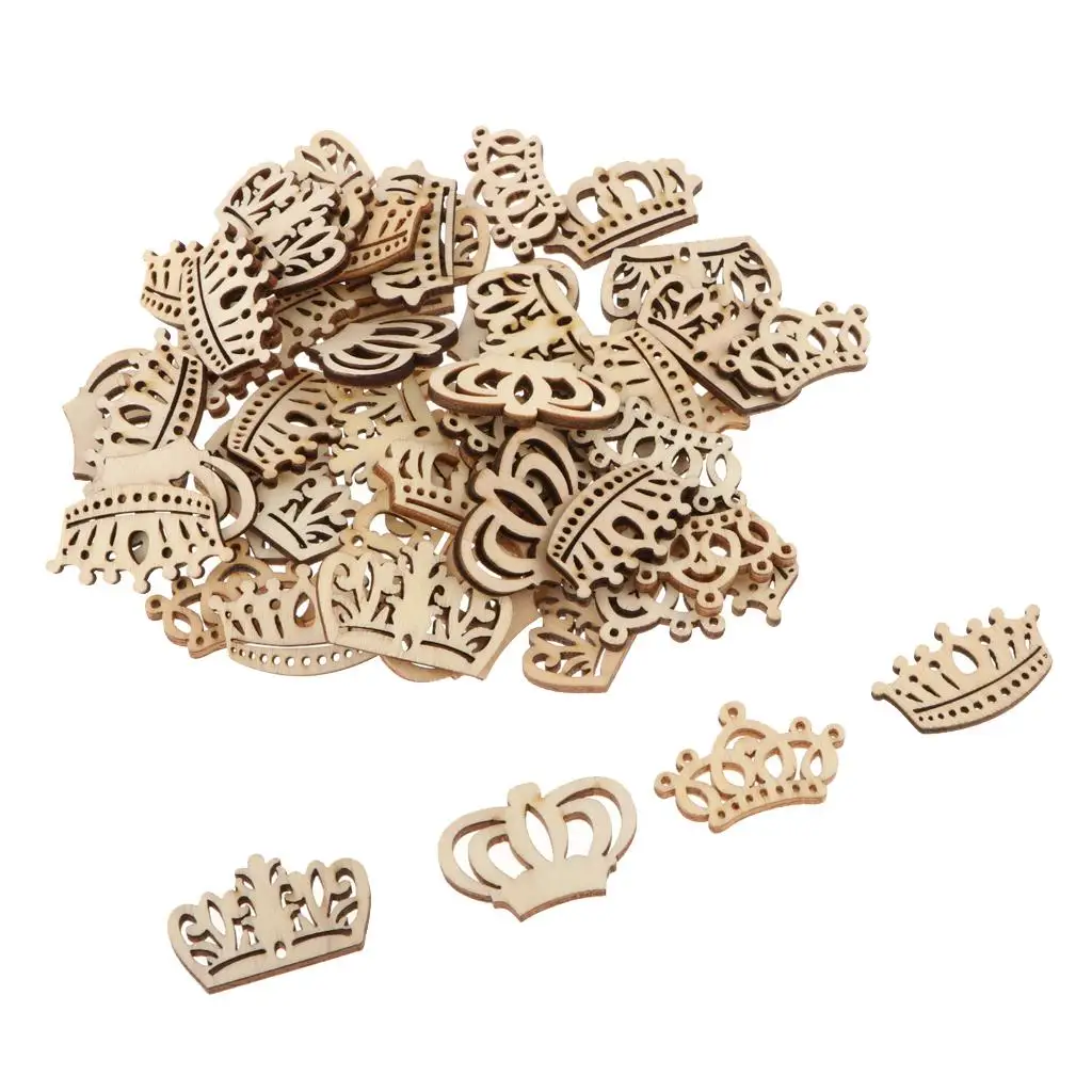 50 Pieces Wooden Embellishment Wood Shape Craft Table Decoration Wedding Decoration Sprinkle Decoration crafts