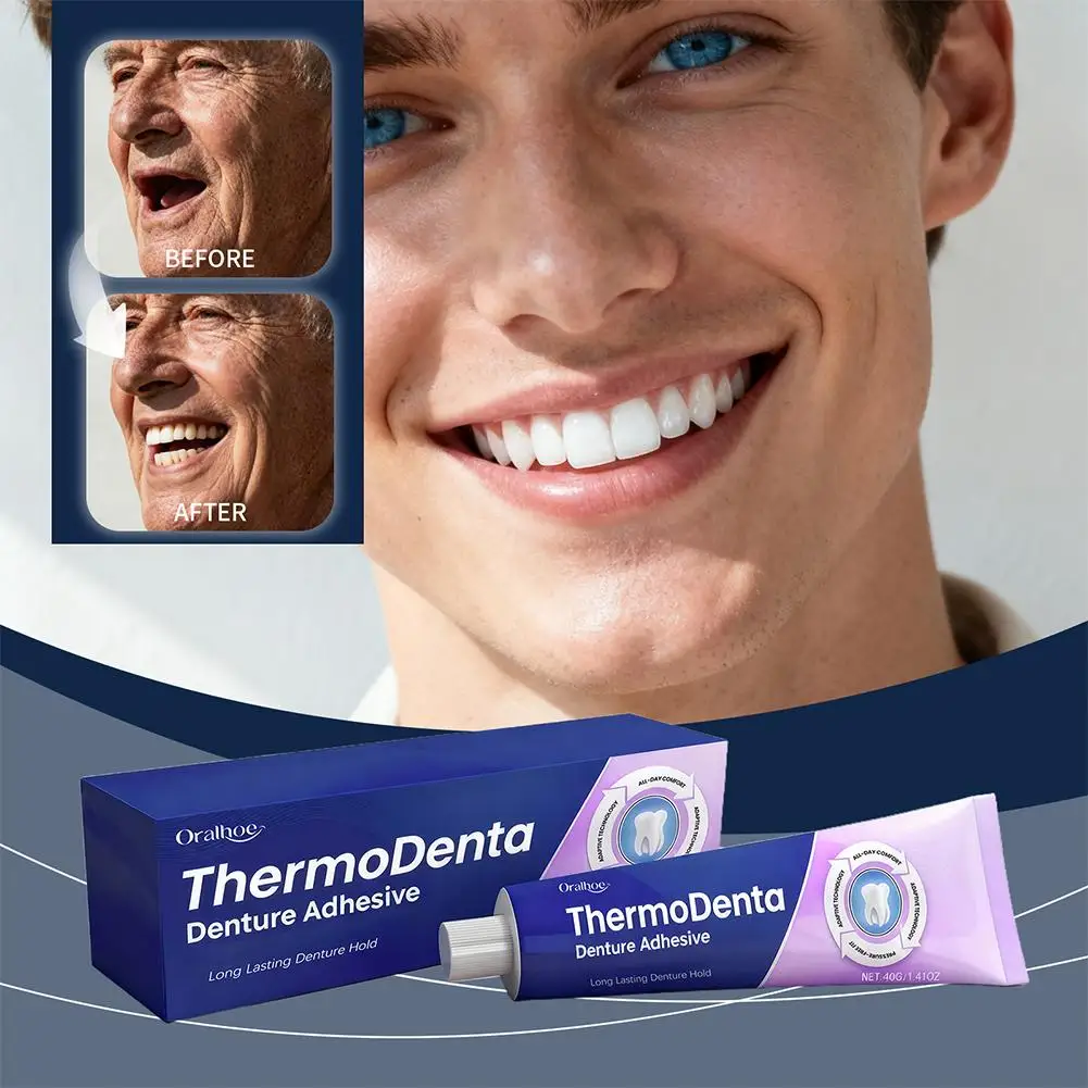 40 جرام طقم أسنان دائم تحديد لاصق طويل الأمد لينة Reliner الأسنان الغراء أطقم الأسنان الثابتة العناية بالفم للنساء اليومي الرجال Adu R9H6 #1