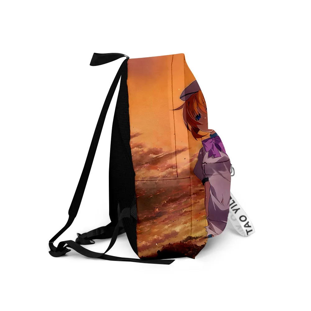 Harajuku عندما يبكون حقيبة مدرسية Higurashi حقائب سفر صغيرة لطيفة ثلاثية الأبعاد طباعة أكسفورد مقاوم للماء مفتاح سلسلة حقائب الظهر للكمبيوتر المحمول