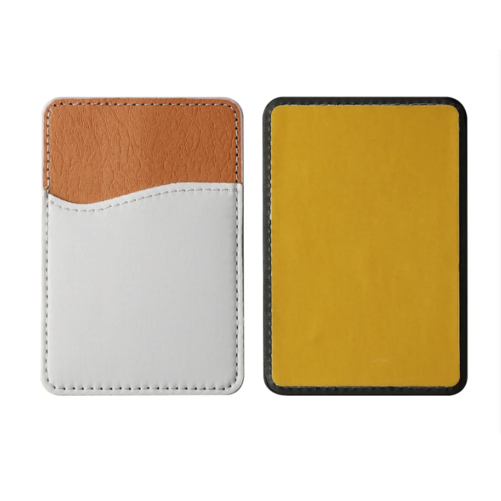 Wholesale PU Leather Phone Back Sticker Card Cover Sublimation Blank Phone Sticker Spot Card For Heat Transfer Print
