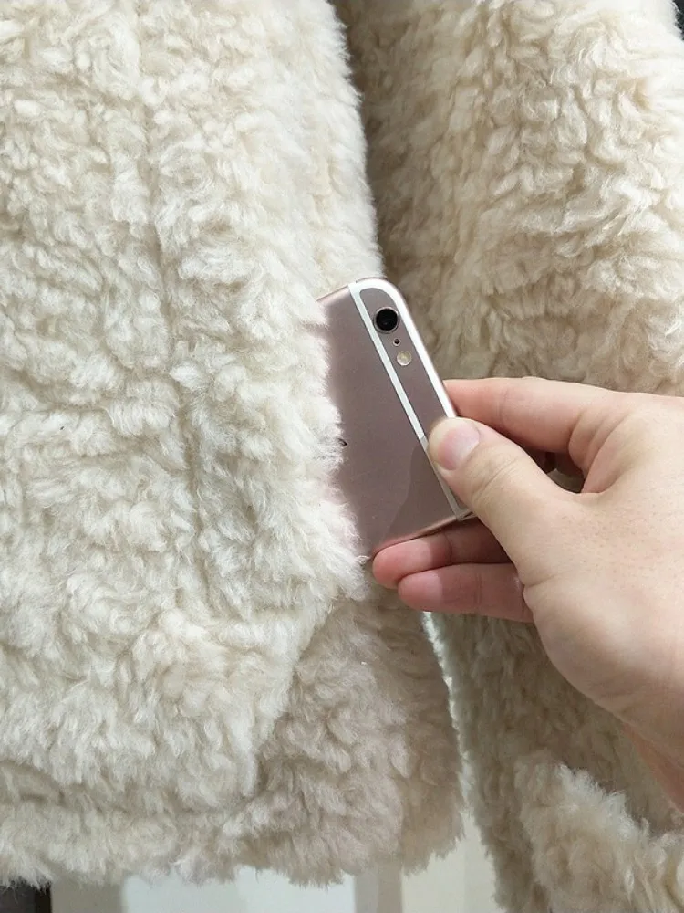 Cappotto da donna autunno inverno caldo lana cashmere sciolto casual capispalla in pura lana colletto alla coreana giacca corta con bottoni in corno di mucca soprabito