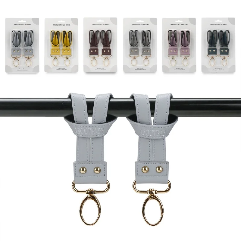 

Baby stroller mom's bag accessory storage bag 1 set backpack hook baby stroller PU leather hook