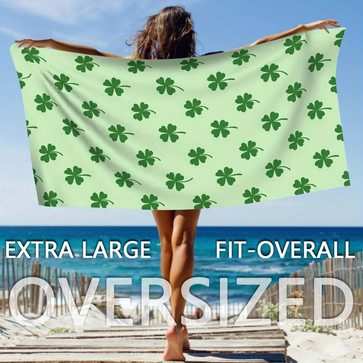 

1 Beach Towel, Summer Beach Towel, St. Patrick's Day, St. Patrick's Day Home Decor, Microfiber