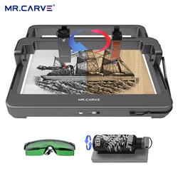 MR.CARVE M3 10W rosso e blu luce impulso macchina per incisione Laser in miniatura legno e pelle metallo fai da te LOGO grafico intaglio